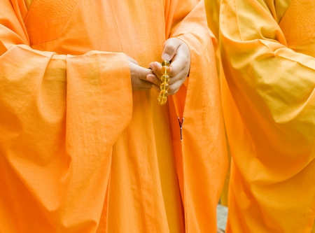 Chinese buddhist monk hand and fingers detail, the monk in praying.
の写真素材