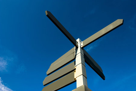 signpost with many empty boards, Concept image of  "choice".の写真素材