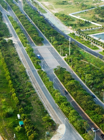 aerial view of a road in Chinaの写真素材