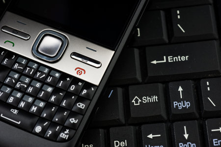 laptop and cellphone, business communication concept. 