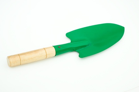 Garden spade on white background.の写真素材