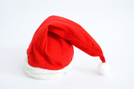 Santa claus red hat on white background. の写真素材