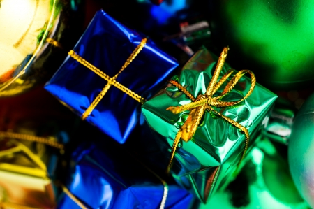 Christmas presents with colorful packages and decorations.
 の写真素材