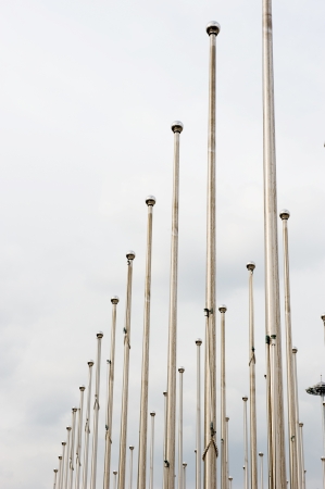 Many mast for world countries flags. の写真素材