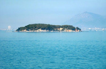 Islet above sea without anybodyの写真素材