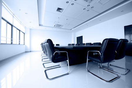 Conference table and chairs in meeting room のeditorial素材
