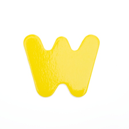 wooden toy letter W isolated on white background.の写真素材