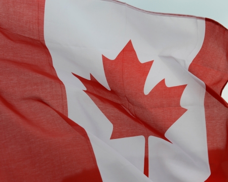 close-up of canada flag. の写真素材