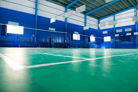 empty badminton court for the competing.のeditorial素材