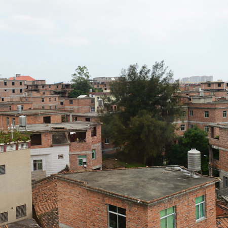 View of a village in fujian province, China.のeditorial素材