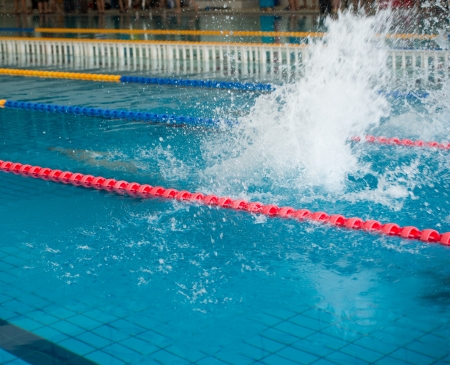 Man swimming during a competition のeditorial素材