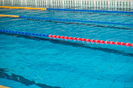empty swimming pool with many lanes. 