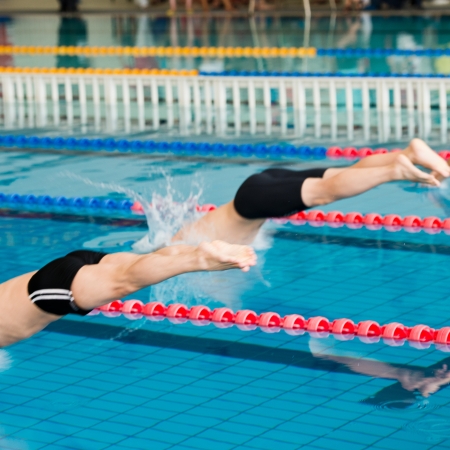 Man swimming during a competition のeditorial素材