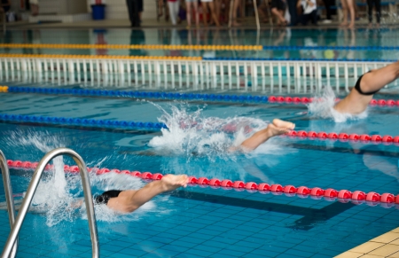 Man swimming during a competition のeditorial素材
