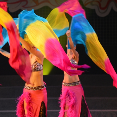 women in a row for  dance performances.のeditorial素材