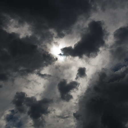 Background of dark clouds before a thunder-storm 