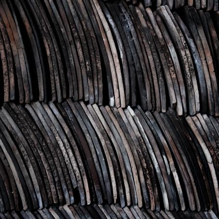 old roof tiles in piles.の写真素材