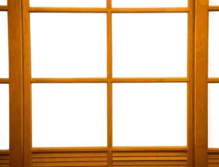 detail of wooden doors with glass.の写真素材