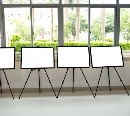 Contemporary interior with blank frames for your exhibition.の写真素材