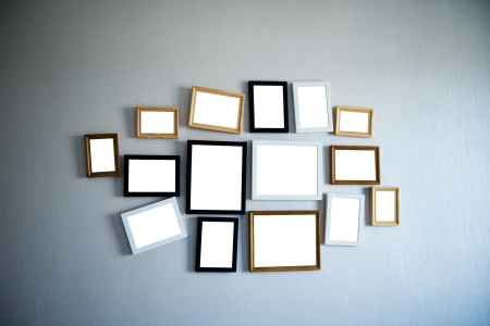 Group of picture frames on the wall.の写真素材