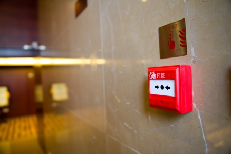 fire alarm on the wall of hotel.の写真素材