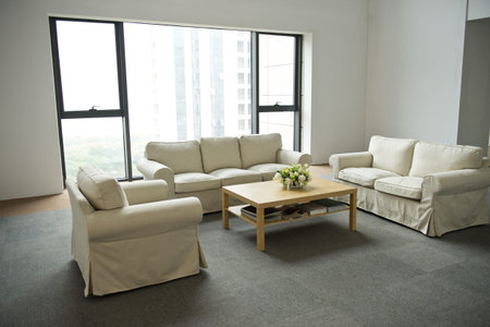 modern living room with sofa and coffee table.のeditorial素材