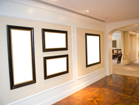 modern interior with frame on the wall.のeditorial素材
