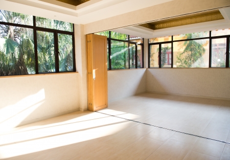 modern interior with many windows.のeditorial素材