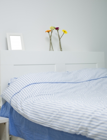 detail of modern double bedroom.の写真素材