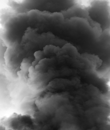 thick dark smoke in a fire.の写真素材