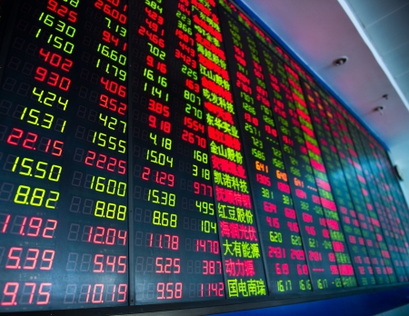 Display of Stock market quotes in China.のeditorial素材