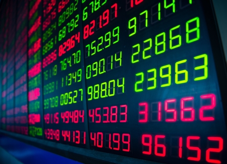 Display of Stock market quotes in China.のeditorial素材