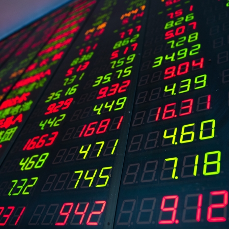 Display of Stock market quotes in China.のeditorial素材