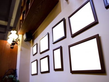 Group of picture frames on the wall.の写真素材