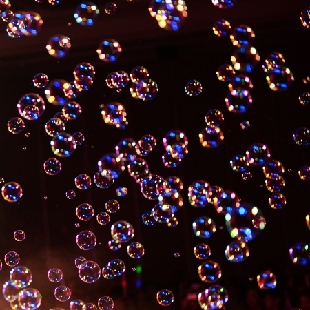 Group of soap bubbles on the stage.の写真素材