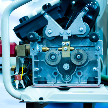 close-up view of gears from mechanism
