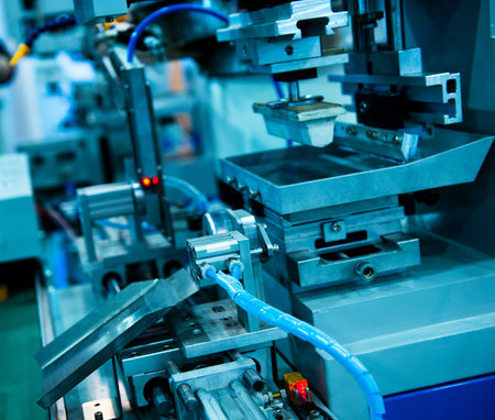 detail of a modern CNC machine