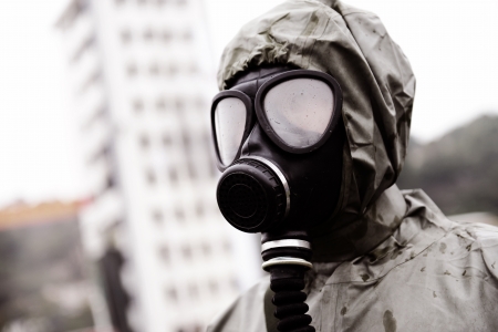 A man in a gas mask.
の写真素材