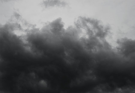 Background of dark clouds before a thunder-stormの写真素材
