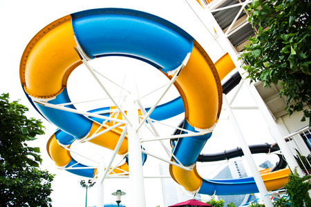 Water slide in a funfair park.のeditorial素材