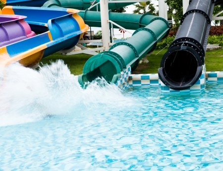 Water slide in a funfair park.のeditorial素材