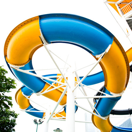 Water slide in a funfair park.のeditorial素材