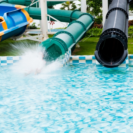 Water slide in a funfair park.のeditorial素材