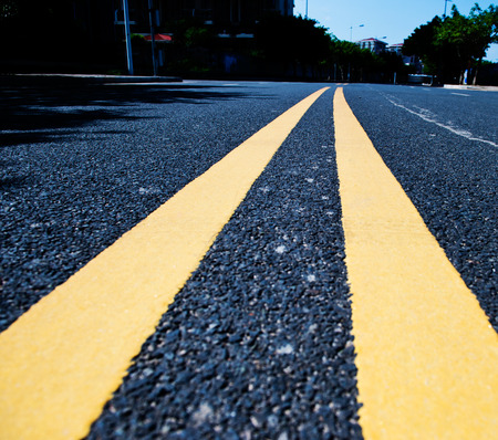 long road stretching out in a Chinese city.の写真素材