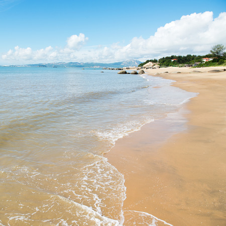 beach and sea in China. daylight relaxation landscapeの写真素材