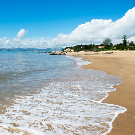 beach and sea in China. daylight relaxation landscapeの写真素材
