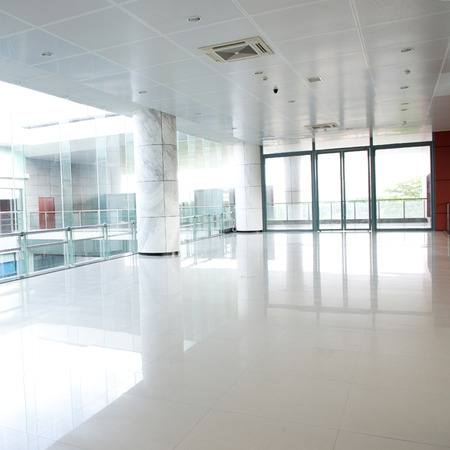 empty long corridor in the modern office building.のeditorial素材
