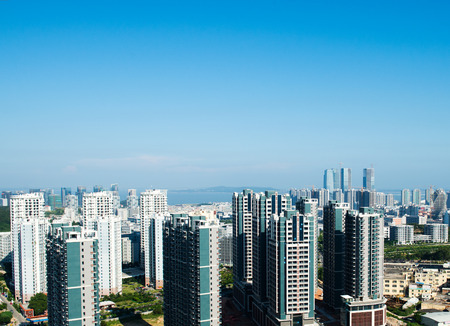 modern city landscape with group of highrise.の写真素材