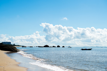 beach and sea in China. daylight relaxation landscapeの写真素材
