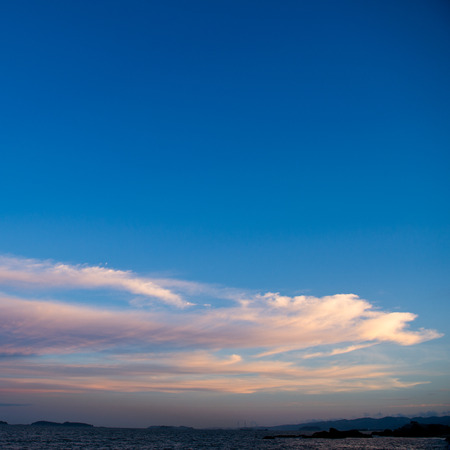White clouds in the blue sky.の写真素材